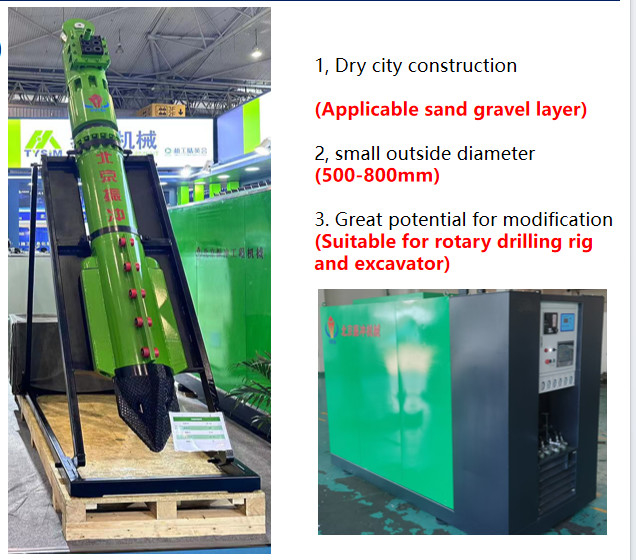 208 Lpm Niveau d'huile Vibroflot hydraulique Fréquence de vibration réglable Pour améliorer le traitement des fondations